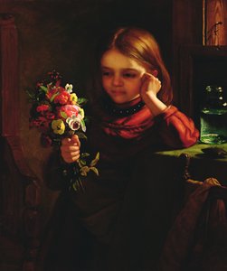Niña con flores de John Davidson